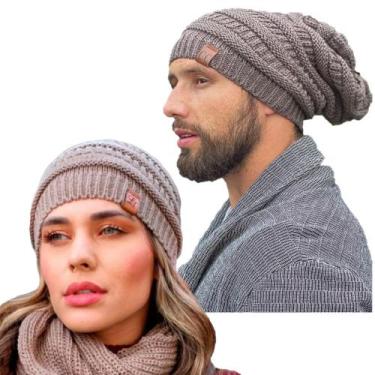 Imagem de Touca Caída Tricô Gorro Boina Beanie Lã Masculina Feminina Macio Quent