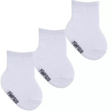 Imagem de Kit 3 Pares Meia Lisa Infantil Pimpolho 16-20, Branco