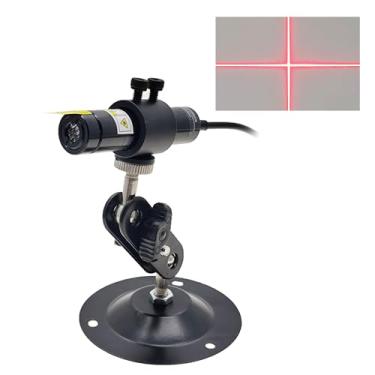 Imagem de Guia de posição do gerador localizador focalizável do módulo cruz de luz vermelha para impressão de tela, máquina de aquecimento, tecido de impressão de madeira, alinhamento de tecido 638 nm 16 mm