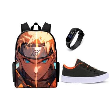 Imagem de Relogio Tenis E Mochila Lançamento Juvenil Conjunto Escolar Masculino 