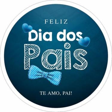 Imagem de Painel de Tecido Sublimado Redondo Feliz Dia dos Pais Te Amo Pai Fundo
