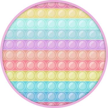 Imagem de Painel de Lona Redondo Pop It Candy Color Borda Rosa - Fabrika de Fest