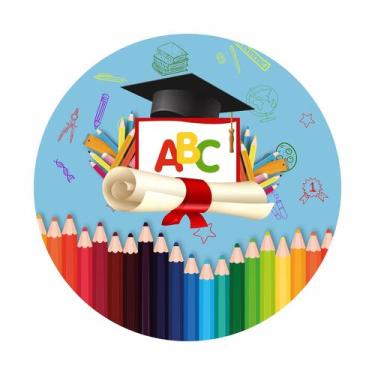 Imagem de Painel de Tecido Sublimado Abc Formatura Diploma Lápis de Cor Escola 1
