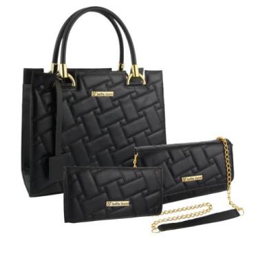 Imagem de Bolsa Feminina Transversal Moda + Bolsa Flap + Carteira - Selfie Store
