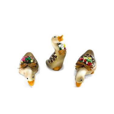 Imagem de Trio Pato Pequeno Cerâmica Enfeite Casa Decoração Sala Varanda - Maryl