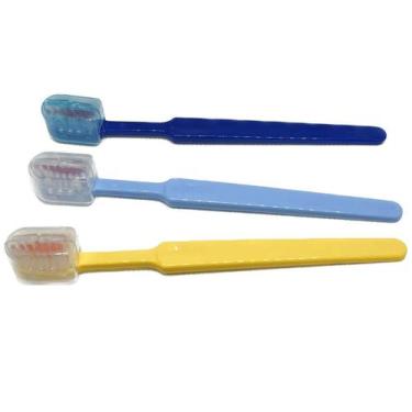 Imagem de 100 Escova dental infantil macia com protetor de cerdas - Medfio