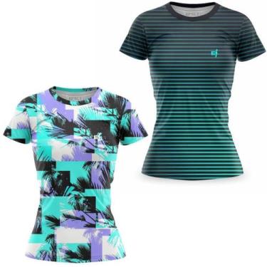 Imagem de Kit 2 Blusa Fitness Roupa Academia feminina Caminhada Treino Ciclismo 