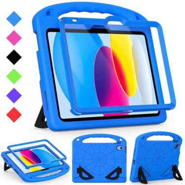 Imagem de Capa infantil para iPad 10ª geração de 10,9 polegadas, com protetor de tela integrado e suporte para caneta, capa protetora durável à prova de choque para Apple iPad 10 geração 10 polegadas 2022