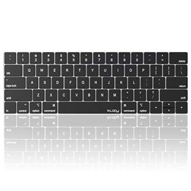 Imagem de Kuzy – Capa para teclado MacBook Pro com Touch Bar para 13 e 15 polegadas 2019 2018 2017 2016 (modelo Apple A2159, A1989, A1990, A1706, A1707) protetor de pele de silicone, Oxy Black, MacBook Pro Keyboard Cover