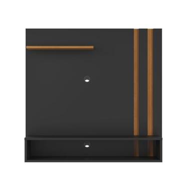 Imagem de Painel Para TV 32 Polegadas Com 2 Nichos Sun - PRADO MOVEIS, Preto/Nat
