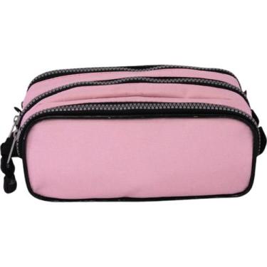 Imagem de Estojo Triplo Ls Bolsas Rosa Bebê - L S BOLSAS E MOCHILAS