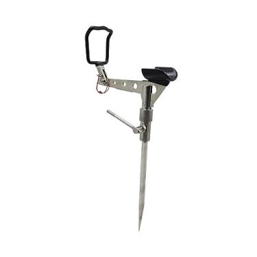 Imagem de Vara de pesca Suporte Rack Fodable Universal a?o Inoxidável Ajustável Portátil Suporte de Vara Estável para Equipamentos de Pesca de Lagos Terrestres, b/783(B)