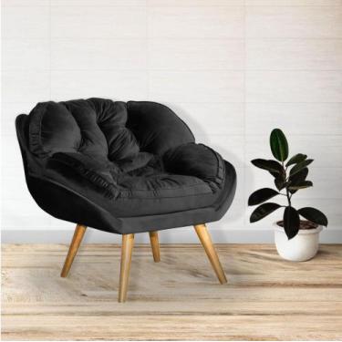 Imagem de Cadeira Poltrona Sala Decor Flórida Veludo Luxo Reforçada - CASA FRANS