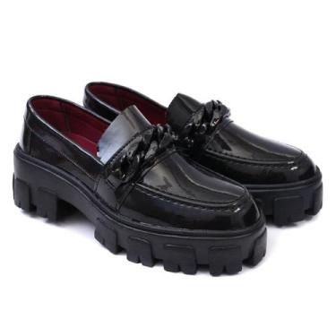 Imagem de Mocassim Loafer Feminino com solado Tratorado em Verniz - Jecy , Verni