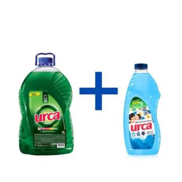 Imagem de Kit Urca Lava Roupas Líquido Verde 5l + Amaciante Brisa Azul Urca 2l