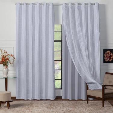 Imagem de Cortina Sala Blecaute Tecido 4 Metros Com Voil 4x2,70 - Feffo Cortinas