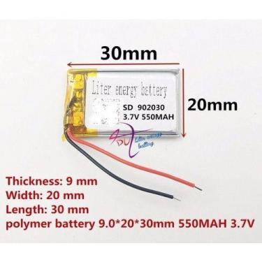 Imagem de Bateria 3,7v 500mah  9mm X 20mm X 30mm 902030 Com 2 Fios - - KMIG