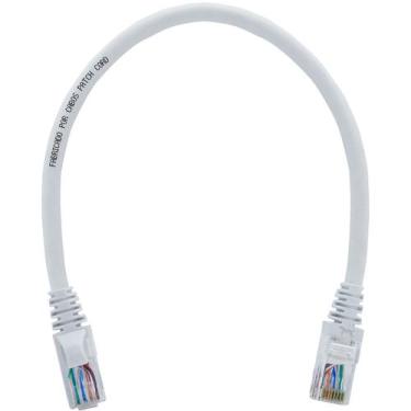 Imagem de Cabo De Rede 25 CM Patch Cord Cat6 UTP 100% Cobre Branco UTP RJ45 - CA