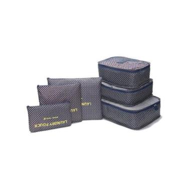 Imagem de Kit com 6 Peças Organizador Necessaire De Mala Bolsa Para Viagem Estam