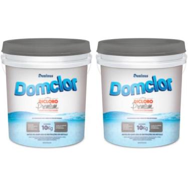 Imagem de 2 Baldes Cloro Para Piscina Granulado Dicloro Premium 10kg - Domclor