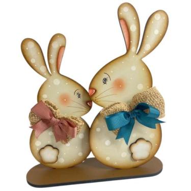Imagem de Casal de Coelhos Dina e Dengo em mdf cru -marca Duna Atelier cód -1006