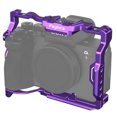Imagem de Poyinco Suporte completo para câmera Sony Alpha 7R V/Alpha 7 IV / A7R IV/Alpha 7 S III/Alpha 1, suporte de câmera de alumínio JN-104Z (roxo)
