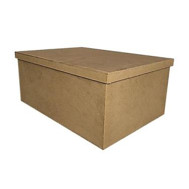 Imagem de Caixa Retangular Tampa Sapato 35x25x15 Kit 10un Madeira Mdf - ATACADÃO