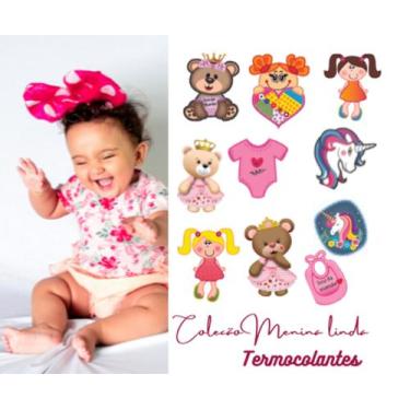 Imagem de Kit Patch Aplique Termocolante Menina Linda Carol Art c/ 10 un