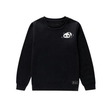 Imagem de Blusão Moletom Infantil Panda Personalizado sem Capuz gola Redonda - C