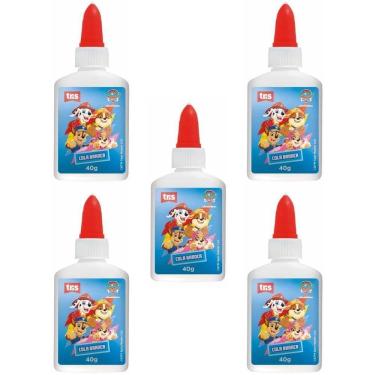 Imagem de 5x Cola Branca Líquida Escolar Patrulha Canina 40g - Tris