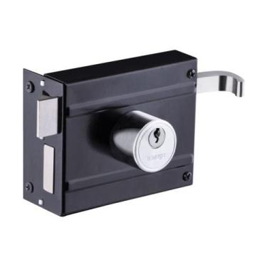 Imagem de Fechadura para Portão de Sobrepor F1500 Preto Fosco 100mm Aliança