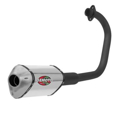 Imagem de Escapamento Esportivo Gemoto Racing 3 Trioval Curva Preta Titan 150 Ks