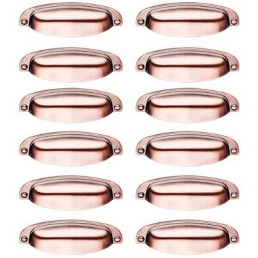 Imagem de Kit 12 Puxador Concha Provençal Paris Cobre Fosco Para Gaveta Móveis -