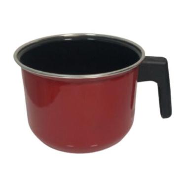 Imagem de Caneca Vermelha 1,450ml Esmaltada Cerâmica Indução gás - JJB Utilidade
