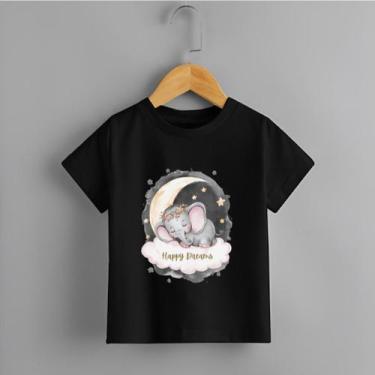 Imagem de Camiseta Infantil Menina Elefante Happy Dreams Personalizada Lançament
