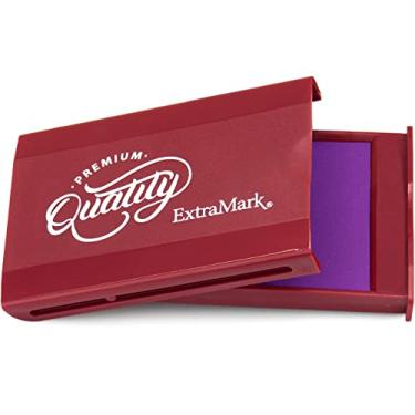 Imagem de ExtraMark Bloco de carimbo de feltro portátil com tampa dobrável SnapTight - Tamanho 5 x 7,6 cm - Cor roxa