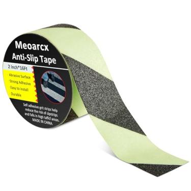 Imagem de Meoarcx Fita Antiderrapante Que Brilha No Escuro, Fita Antiderrapante para Escadas, À Prova D'Água para Áreas Externas, Alto Atrito, Degrau de Escada, Segurança Interna, Verde Luminoso, 2" X 16 Pés