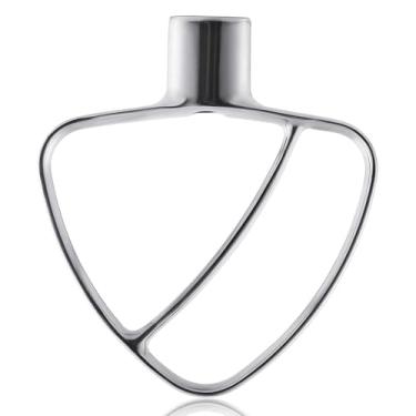 Imagem de Batedor plano de aço inoxidável de 5 litros para batedeira KitchenAid, pá batedeira para KitchenAid 4,5,5-5 litros com cabeça inclinada, acessório de pá pode ser lavado na lava-louças