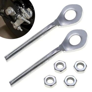 Imagem de vvag 2 peças tensor de corrente ajustador de eixo, tensor de corrente para 50cc 70cc 90cc 110cc 125cc carro bicicleta motocicleta ajustador de corrente tensor