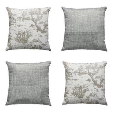 Imagem de Kit 4 Capas de Almofadas Decorativas Grandes para Encosto de Sofá Sala