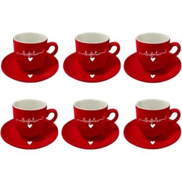 Imagem de Conjunto de xícaras DE LUXO De 12 Peças (6 XÍCARAS + 6 PIRES), De Café e Chá, Porcelana CHINESA, LINHA PREMIUM.
