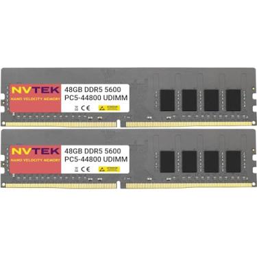 Imagem de NVTEK 96 GB (2 x 48 GB) DDR5 5600 MHZ PC5-44800 Não-ECC UDIMM KIT Desktop PC Memória de computador