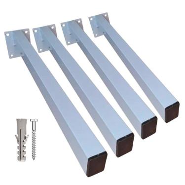 Imagem de 4 Suporte Pia Parafusar Grapa Bancada Granito 30Cm Branca