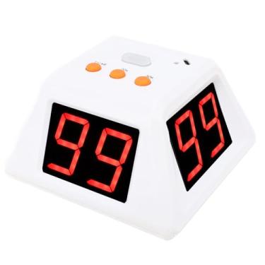 Imagem de Temporizador Digital de 4 Lados, Temporizador de Cubo de Jogos 3 Tempos Predefinidos Cronômetro de Contagem Regressiva para Jogo de Mesa de Xadrez (WHITE)