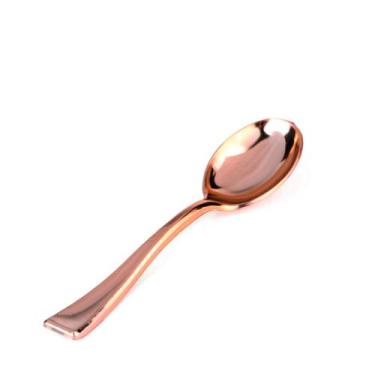 Imagem de Mini Colher Sobremesa Ovo Páscoa Rosé Gold Premium - 20 unid - Silverc