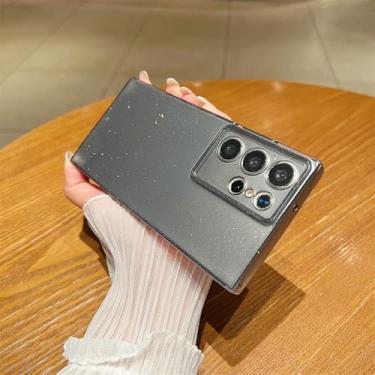 Imagem de Capa de silicone com glitter fluorescente para Samsung Galaxy S24 S23 Plus S23 Ultra à prova de choque e proteção total, cinza, para S24