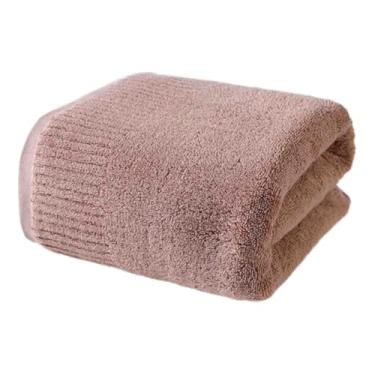 Imagem de JUSHZ Toalhas de banho, lençóis de banho, toalhas para adultos, toalha de banho para casa de banho, algodão macio multicolorido, fio de 32 camadas, especificação 500 g (castanho, 140 x 70 cm)