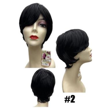 Imagem de Peruca Curta Pixie Preta Sem Franja Uso Diário - GM Hair, [2]