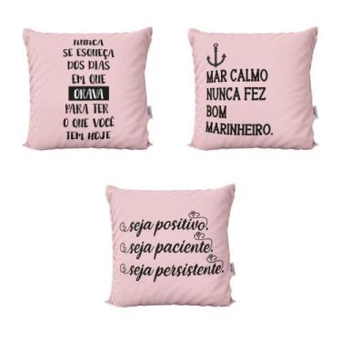 Imagem de Almofadas Personalizadas Rosa com Frases Nunca se Esqueça Para Sofá 40