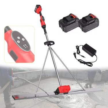 Imagem de Ferramenta de trabalho de mesa de concreto com raspador elétrico de concreto de 1,5 m - Máquina de nivelamento de concreto ajustável com 9 posições - Régua de nivelamento vibratório de piso de cimento